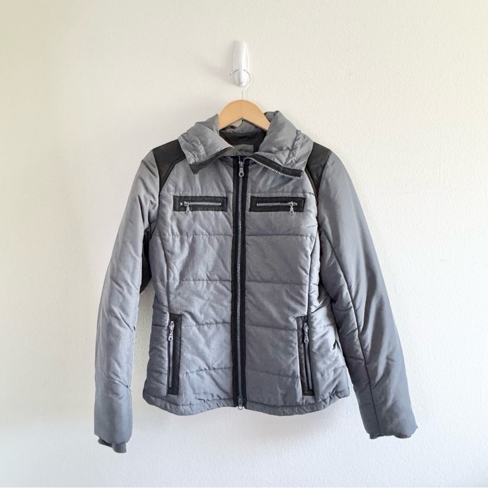 Prana Gray Black Breathe Puffer Jacket size Small